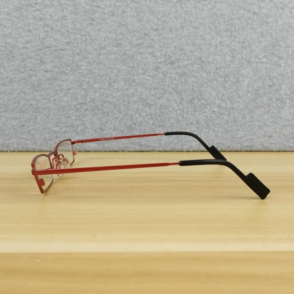 Theo Small Tie 2 Eyeglasses FRAMES Womens Belgium Red Gray Cat Eye 146 Titanium